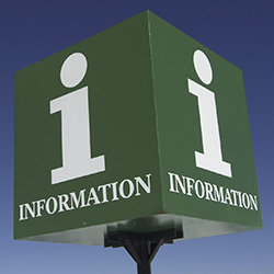 Information sign on post 