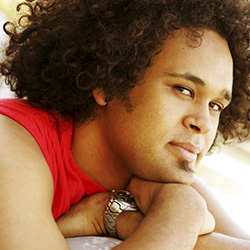 Male worker in red t-shirt