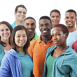 Group of young adults from different ethnic backgrounds