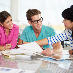 Group of people in discussion