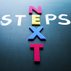 The words Next Steps illustrated