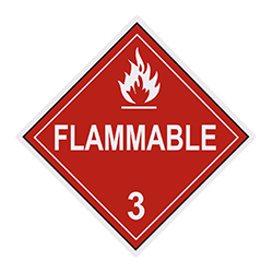 Flammable warning label